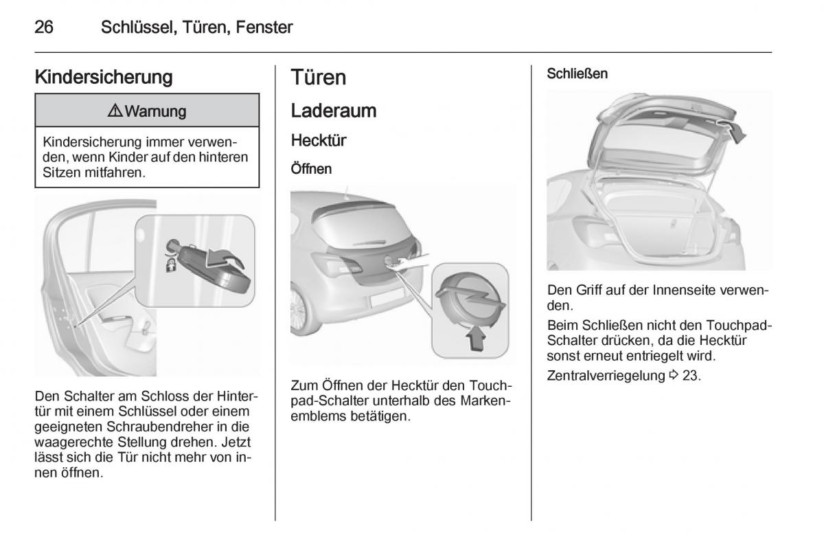 Opel Corsa E Handbuch / page 28