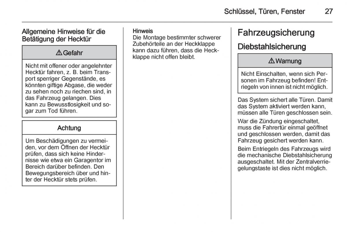 Opel Corsa E Handbuch / page 29