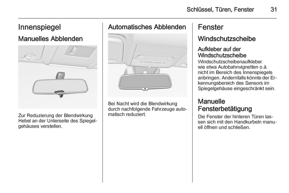 Opel Corsa E Handbuch / page 33