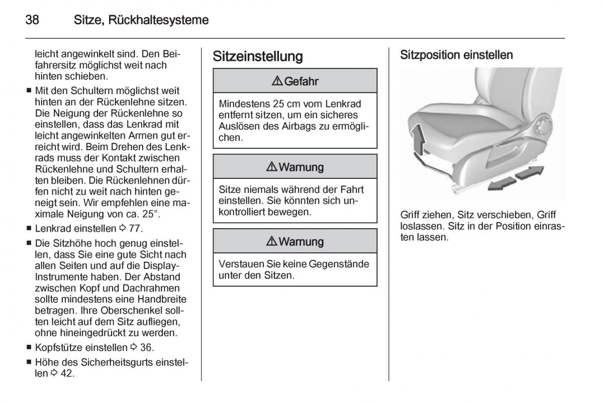 Opel Corsa E Handbuch / page 40