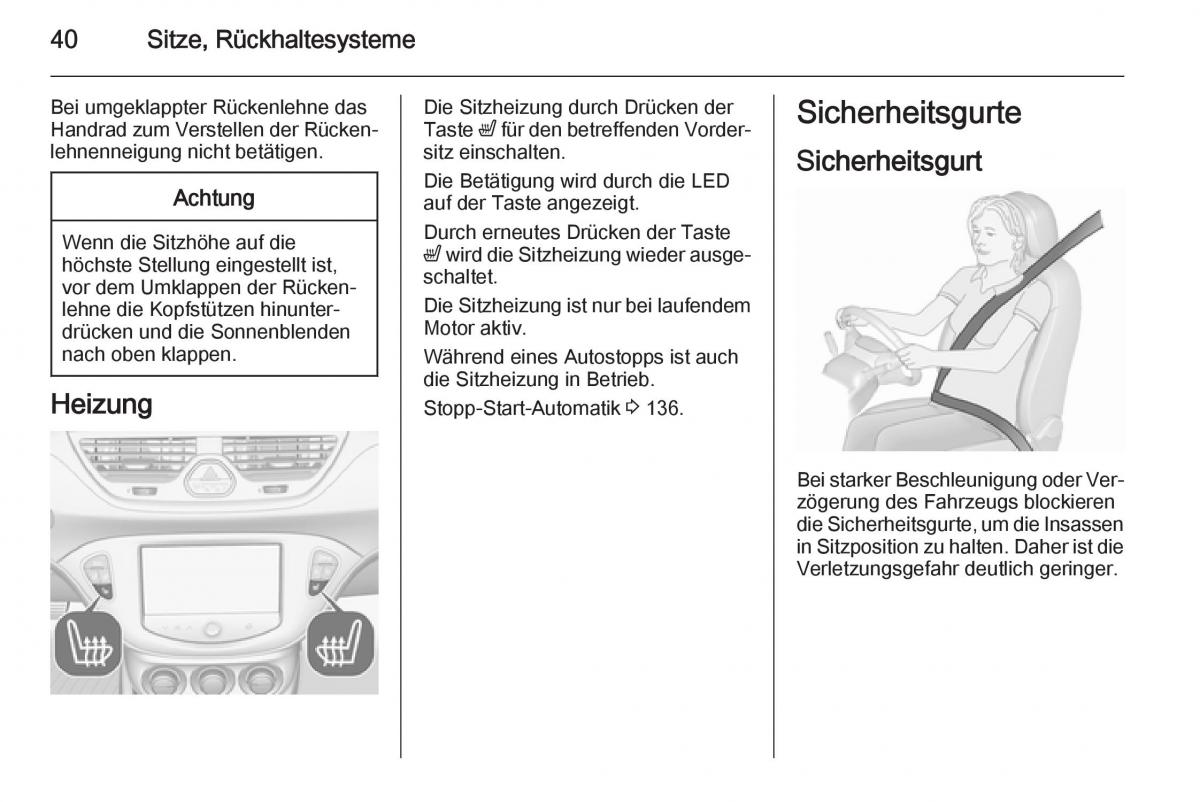 Opel Corsa E Handbuch / page 42