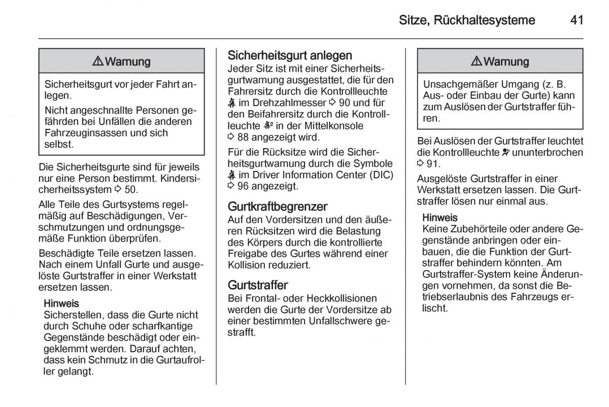 Opel Corsa E Handbuch / page 43