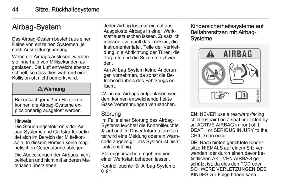 Opel Corsa E Handbuch / page 46