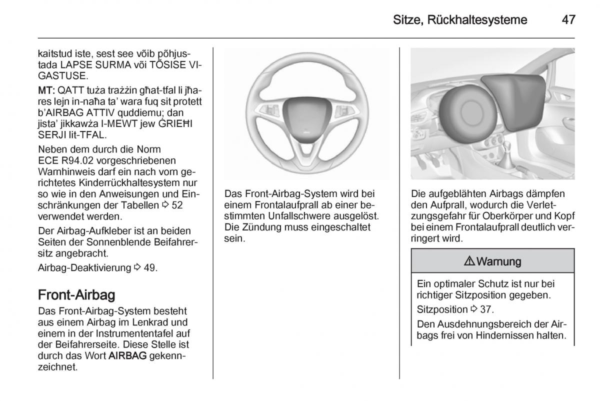 Opel Corsa E Handbuch / page 49