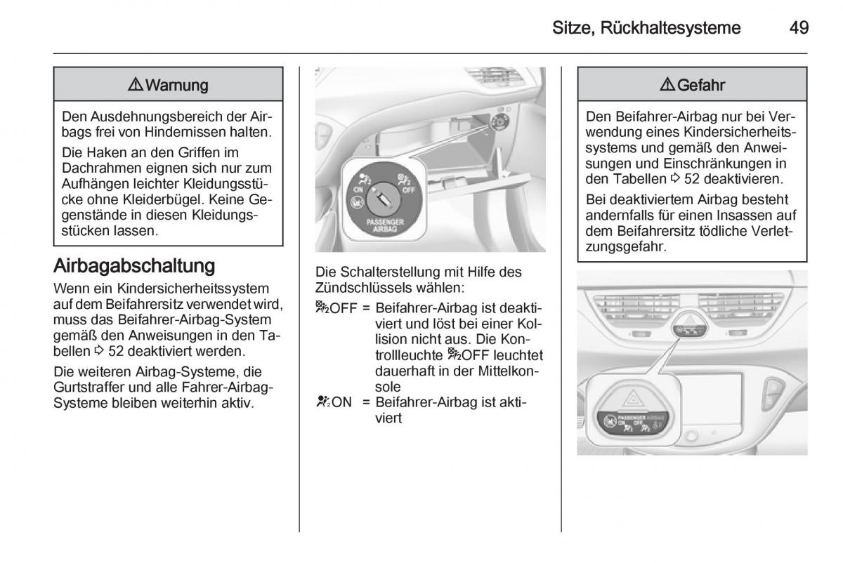 Opel Corsa E Handbuch / page 51