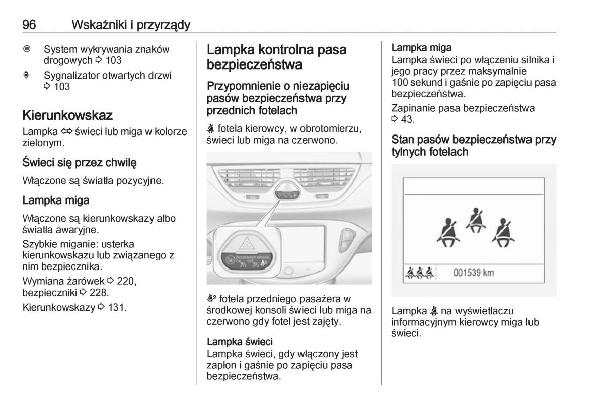 Opel Corsa E instrukcja obslugi / page 98