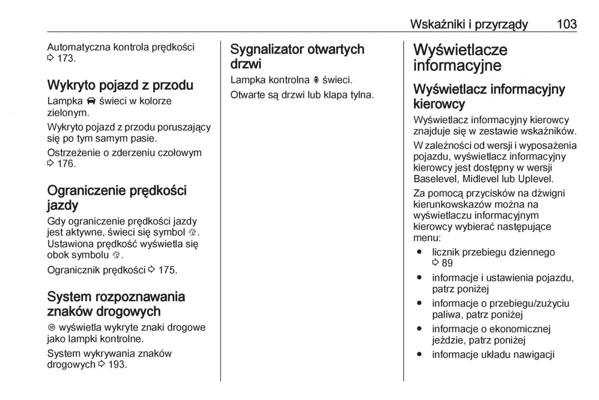 Opel Corsa E instrukcja obslugi / page 105