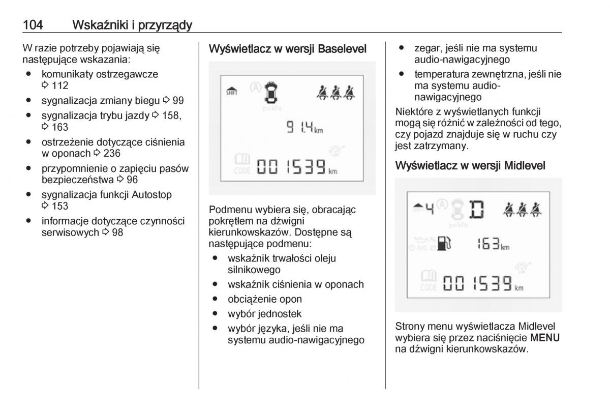 Opel Corsa E instrukcja obslugi / page 106