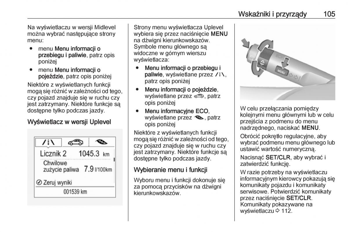 Opel Corsa E instrukcja obslugi / page 107