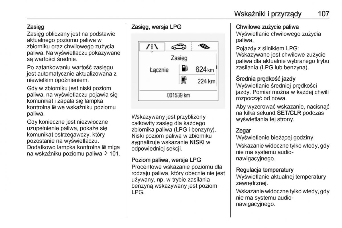 Opel Corsa E instrukcja obslugi / page 109