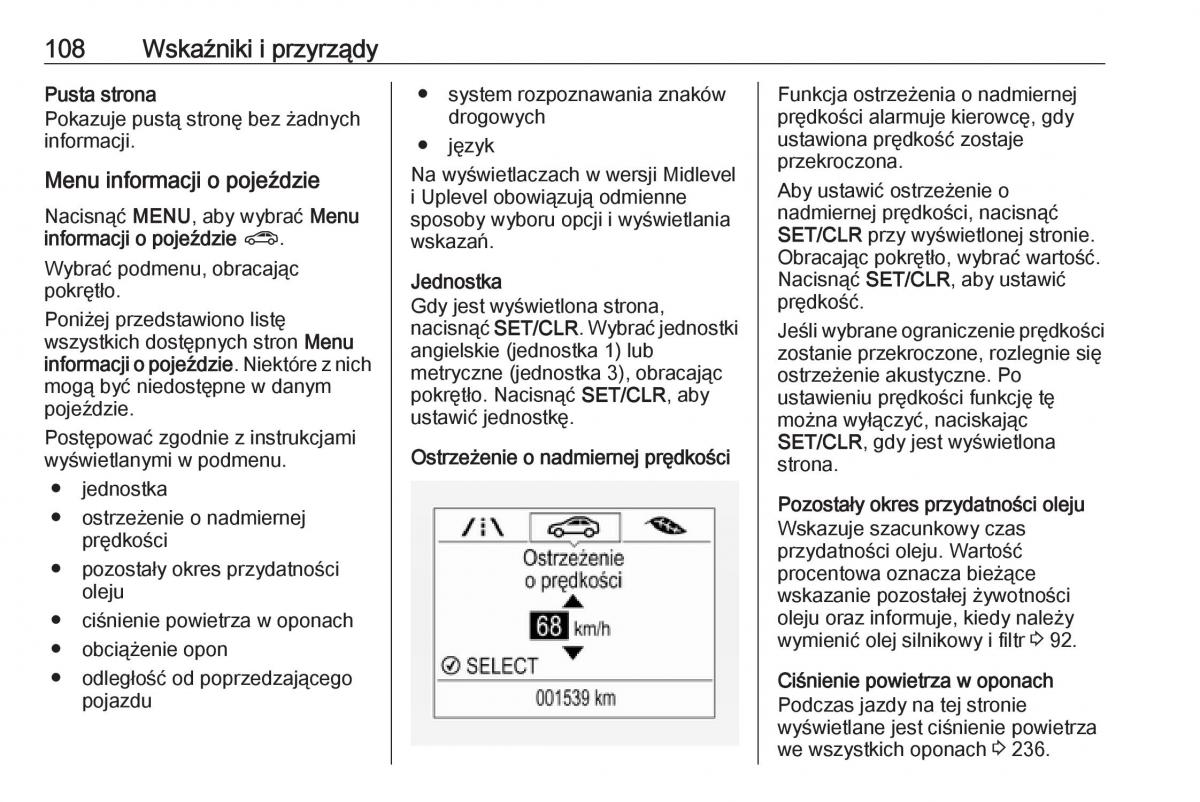 Opel Corsa E instrukcja obslugi / page 110