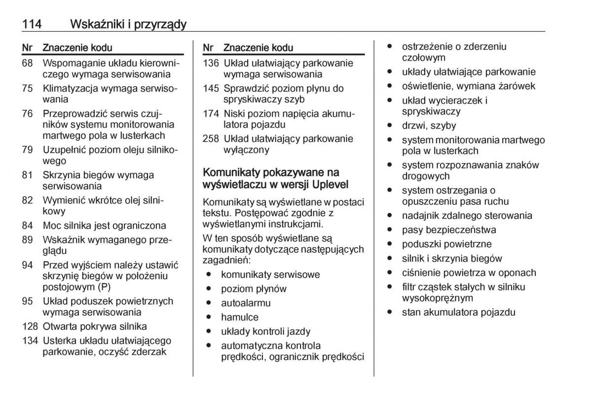 Opel Corsa E instrukcja obslugi / page 116