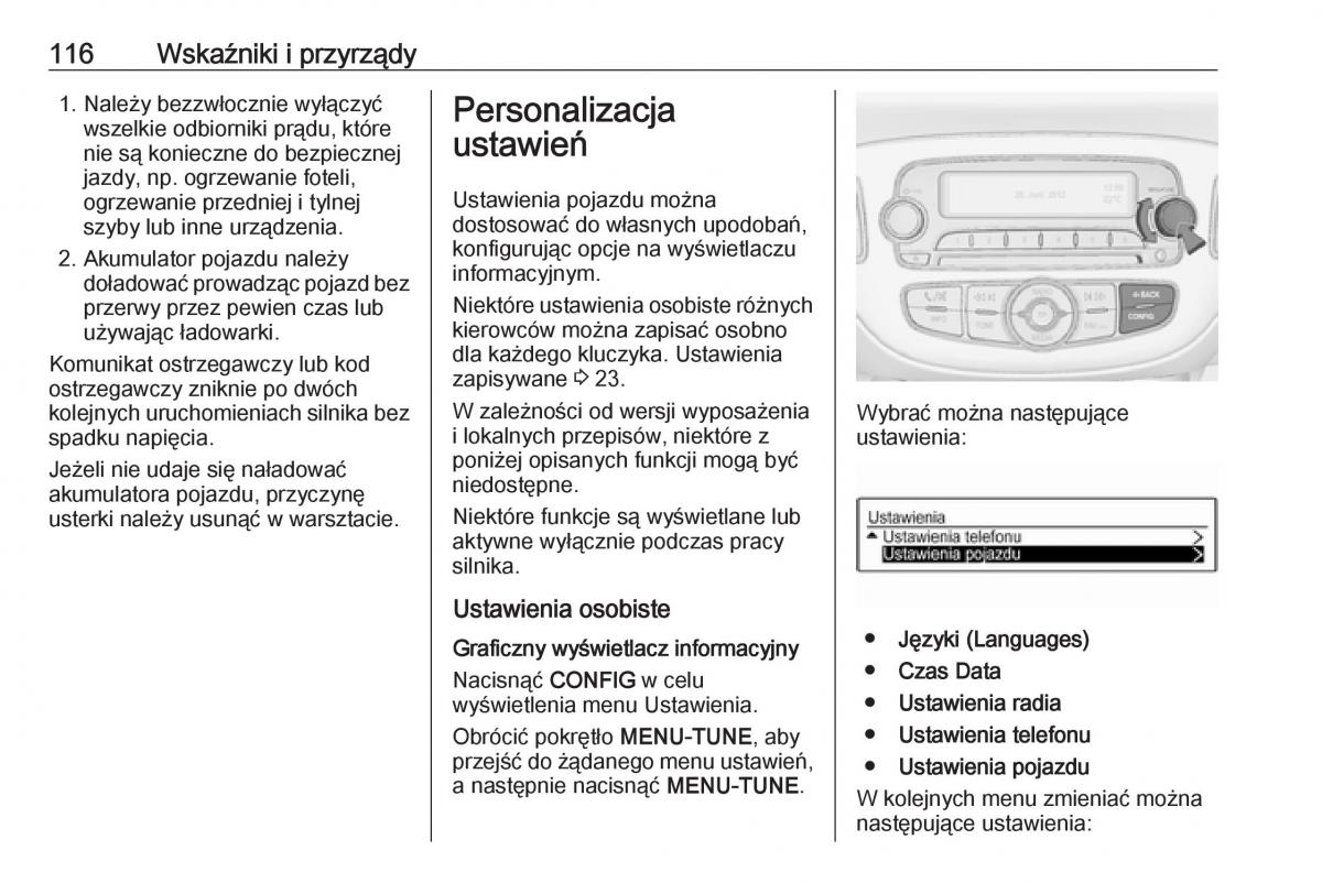 Opel Corsa E instrukcja obslugi / page 118