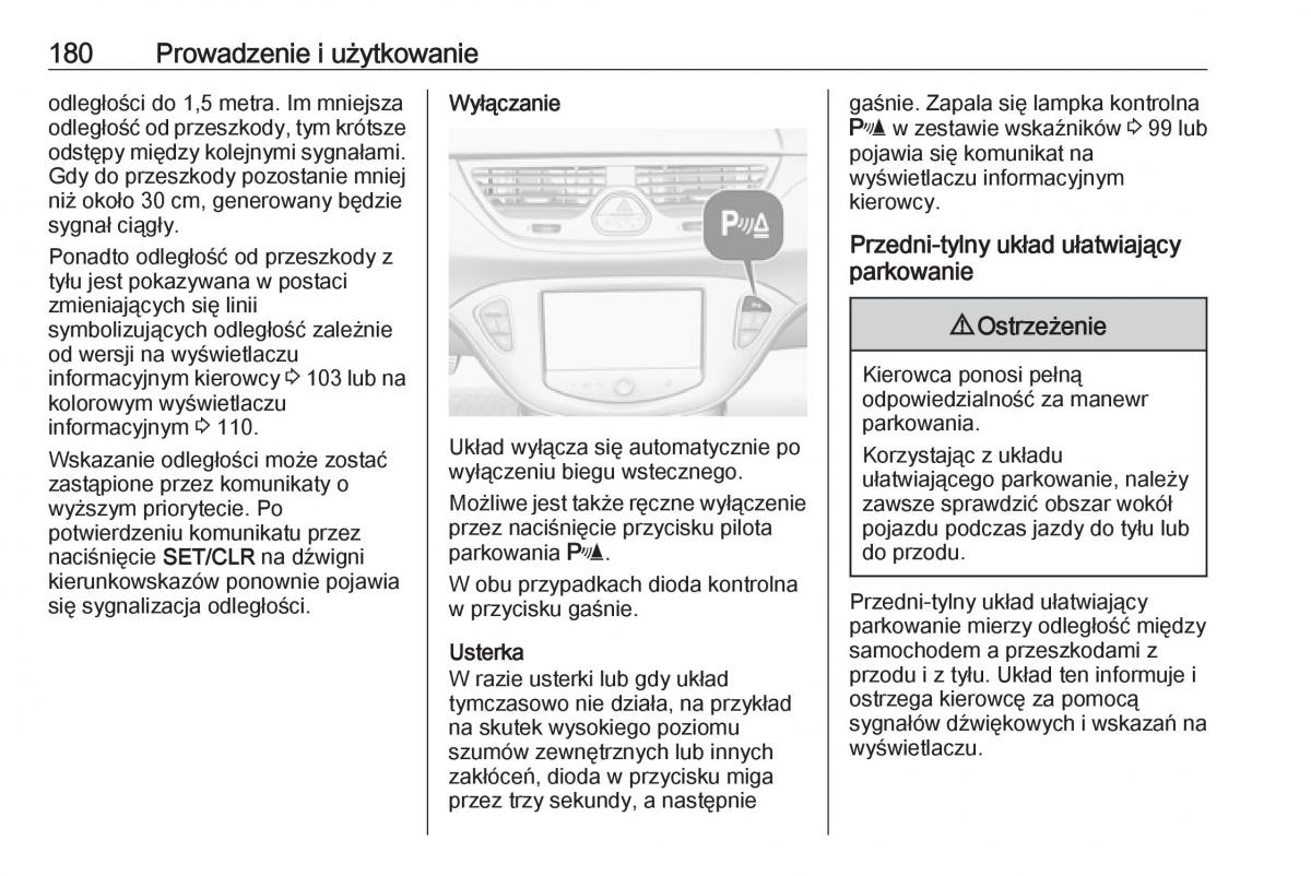 Opel Corsa E instrukcja obslugi / page 182