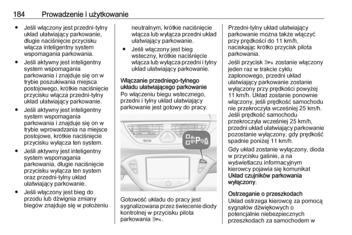 Opel Corsa E instrukcja obslugi / page 186