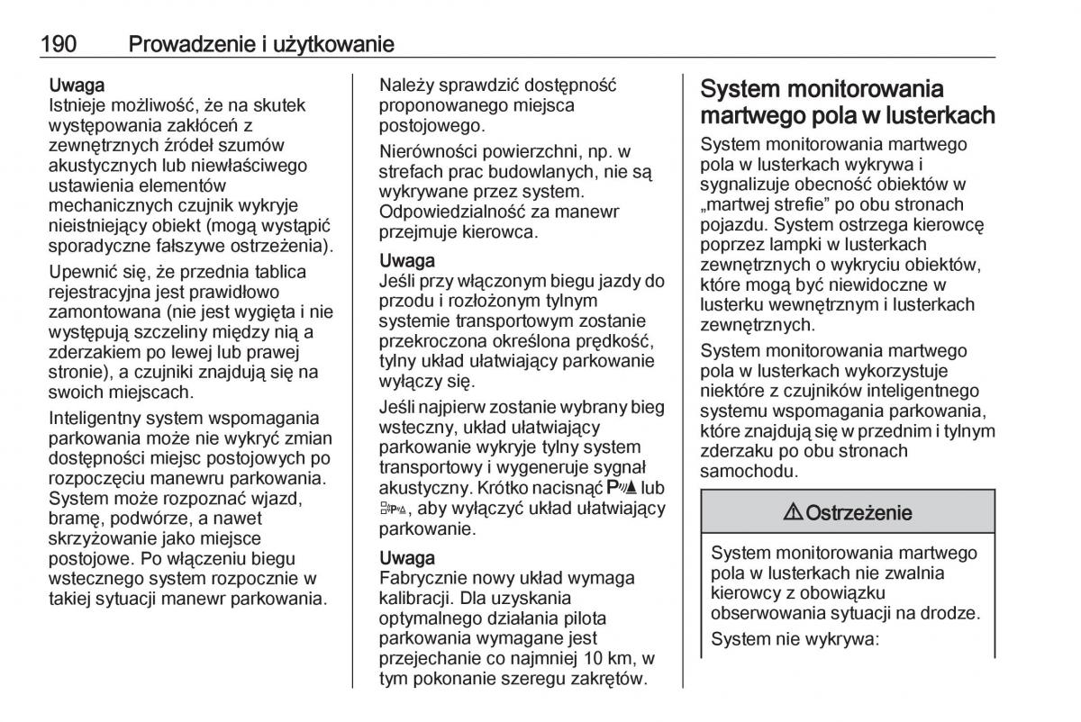 Opel Corsa E instrukcja obslugi / page 192