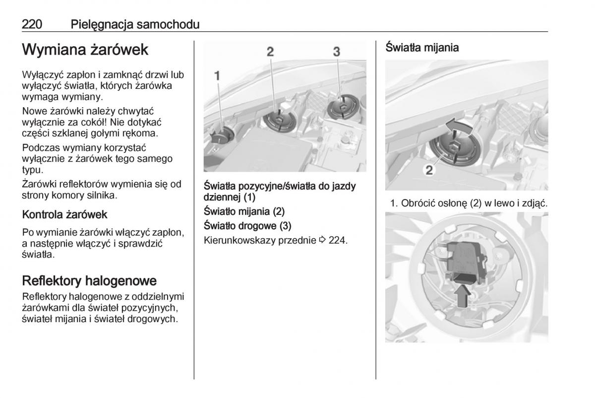 Opel Corsa E instrukcja obslugi / page 222