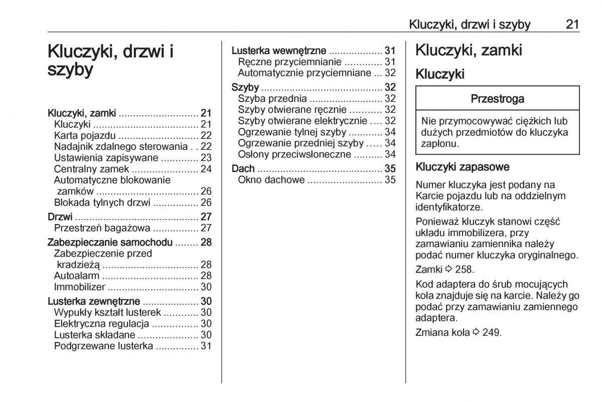 Opel Corsa E instrukcja obslugi / page 23