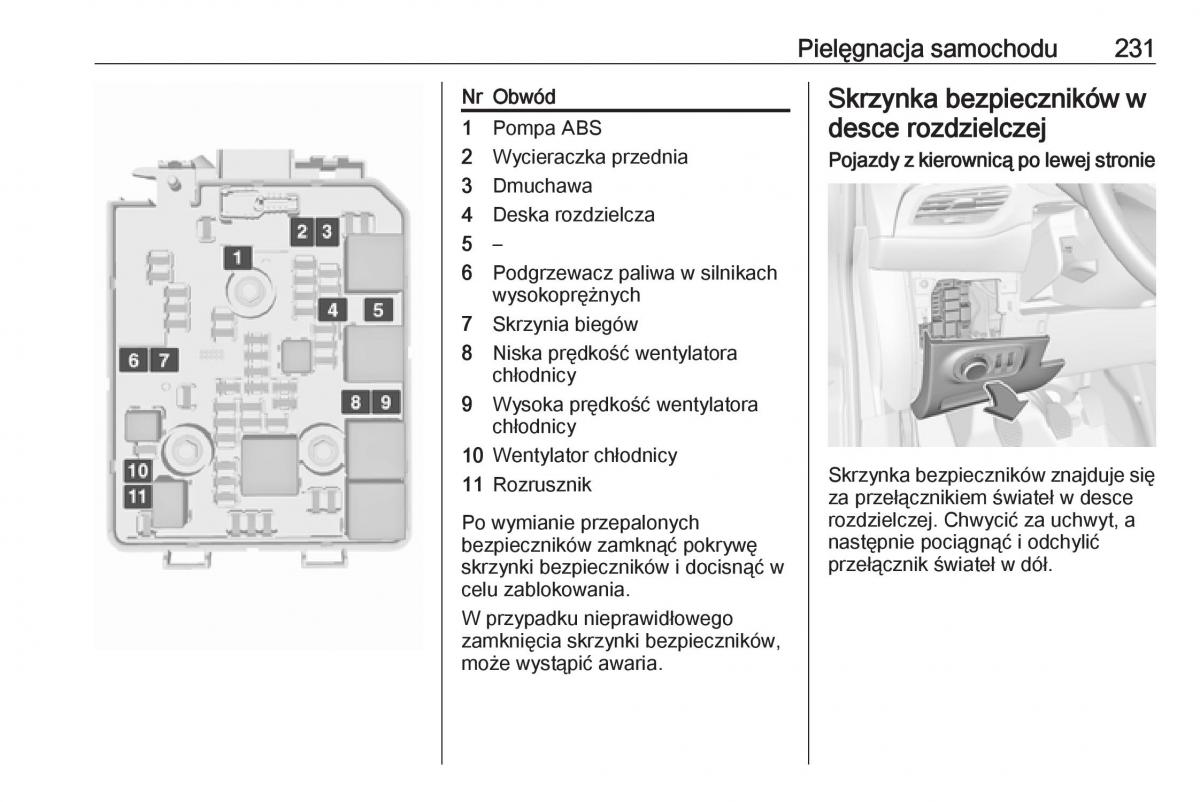 Opel Corsa E instrukcja obslugi / page 233