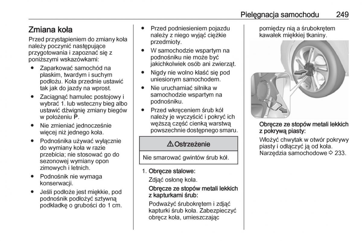 Opel Corsa E instrukcja obslugi / page 251