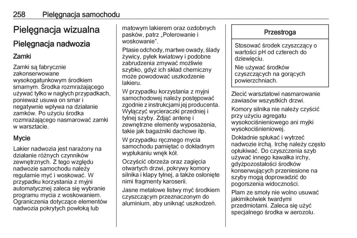 Opel Corsa E instrukcja obslugi / page 260