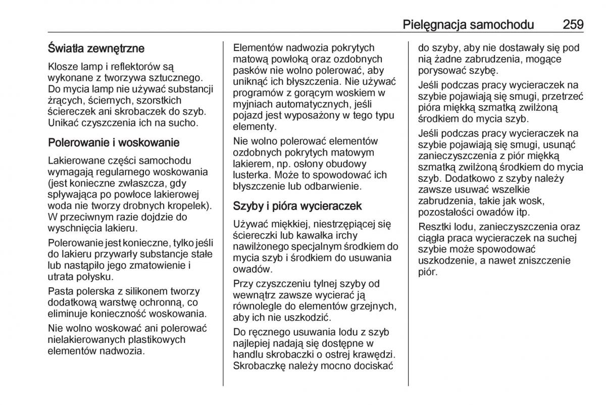 Opel Corsa E instrukcja obslugi / page 261