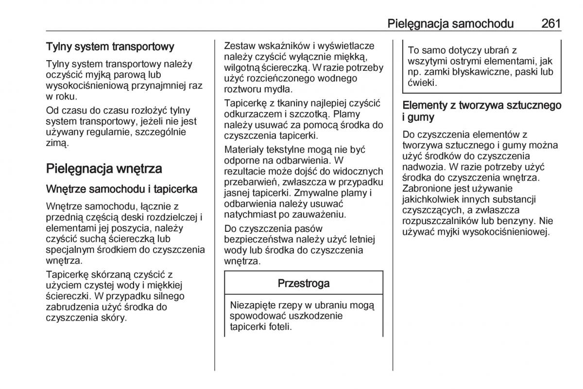 Opel Corsa E instrukcja obslugi / page 263