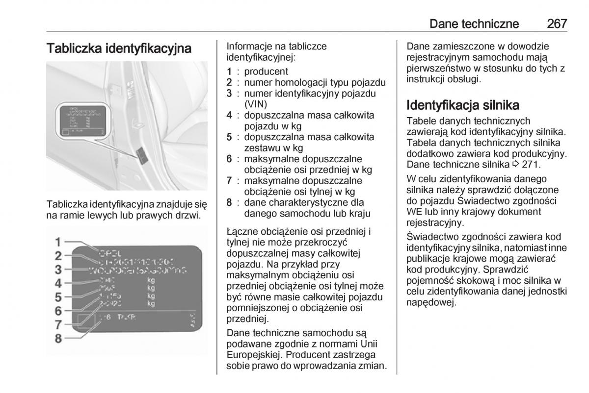 Opel Corsa E instrukcja obslugi / page 269