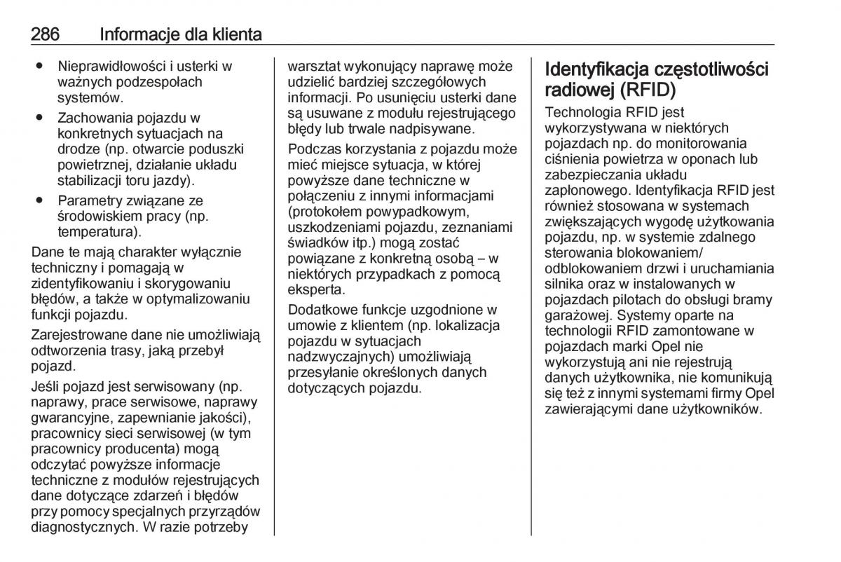 Opel Corsa E instrukcja obslugi / page 288