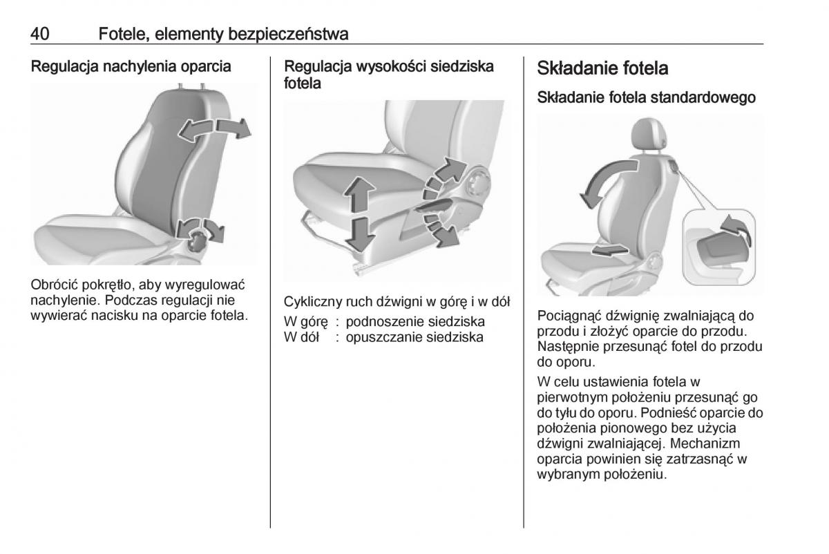 Opel Corsa E instrukcja obslugi / page 42