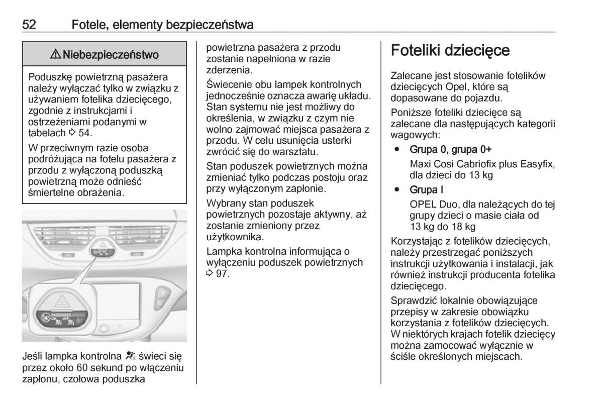 Opel Corsa E instrukcja obslugi / page 54