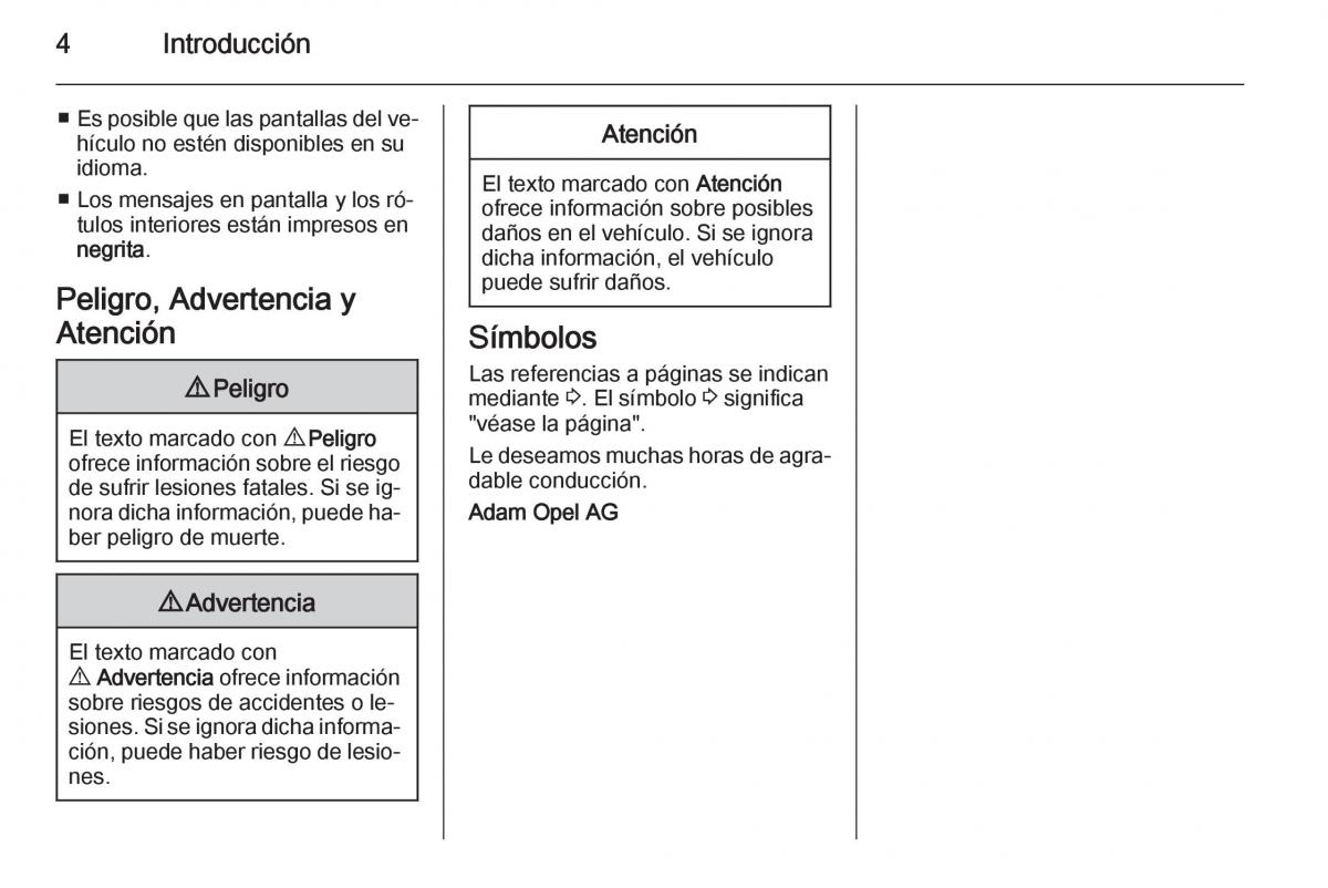 Opel Corsa E manual del propietario / page 6