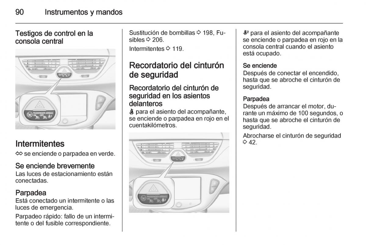 Opel Corsa E manual del propietario / page 92