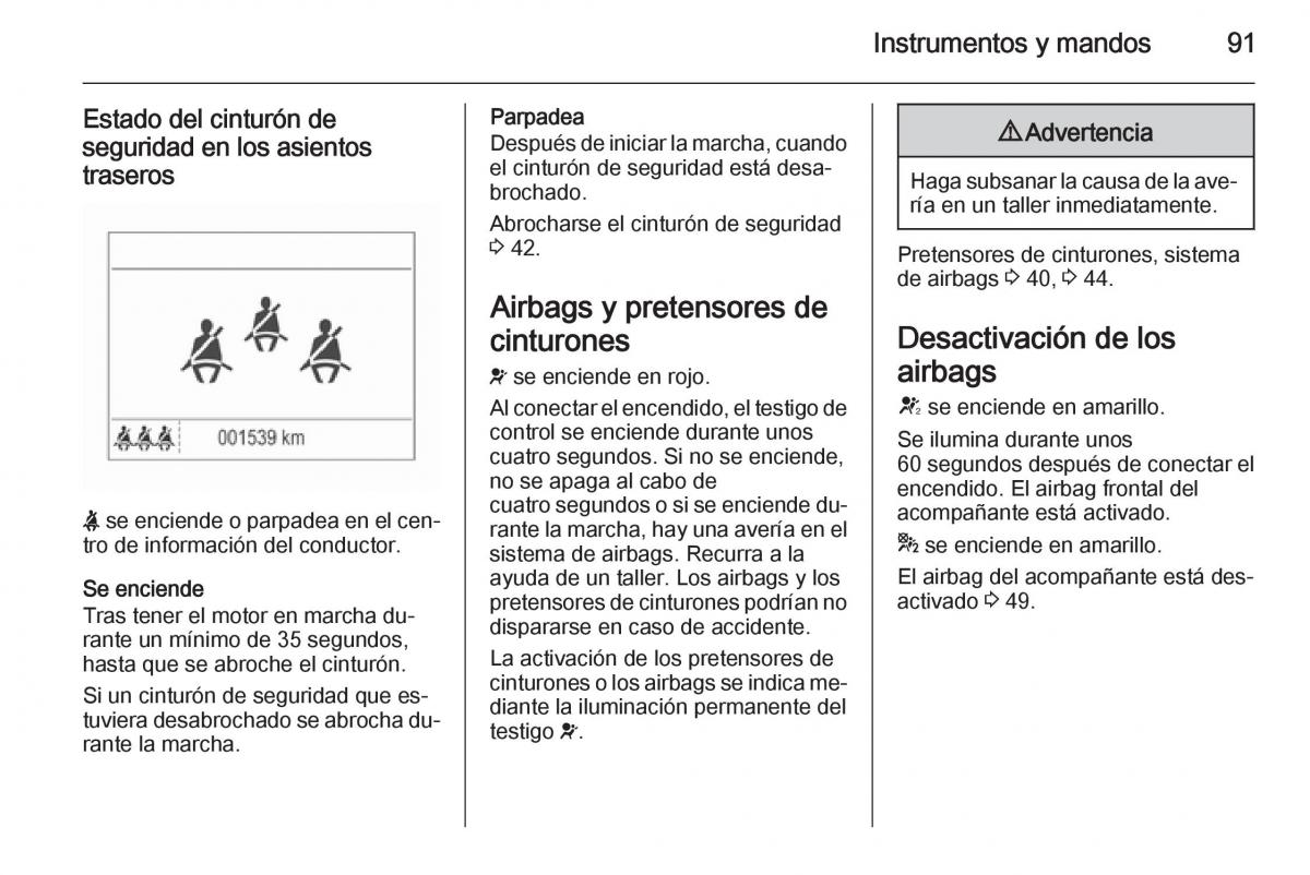 Opel Corsa E manual del propietario / page 93