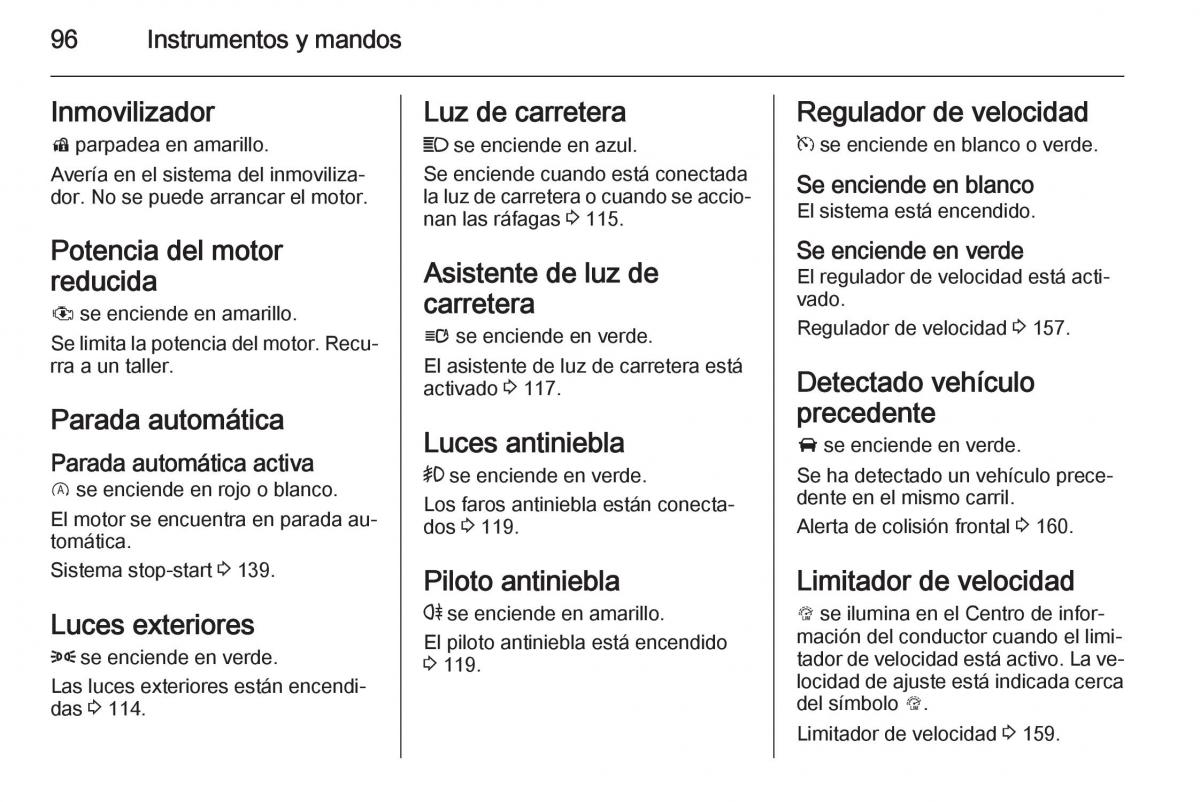 Opel Corsa E manual del propietario / page 98