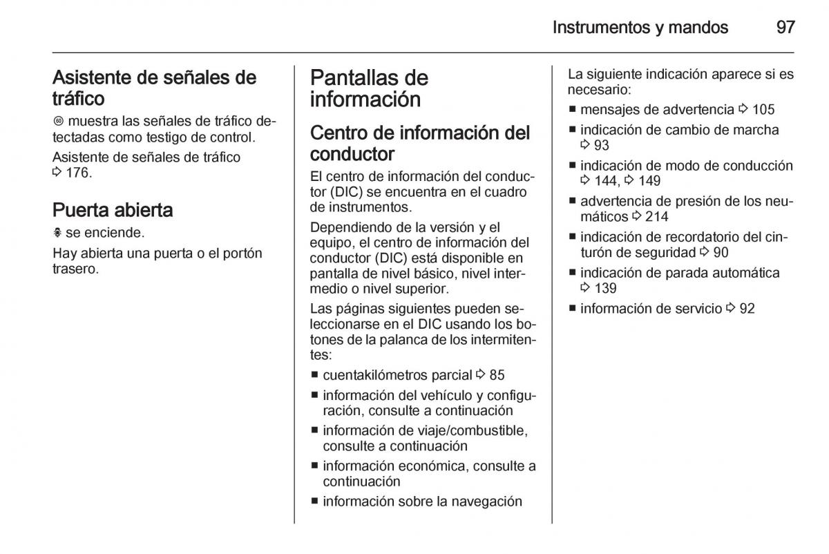 Opel Corsa E manual del propietario / page 99