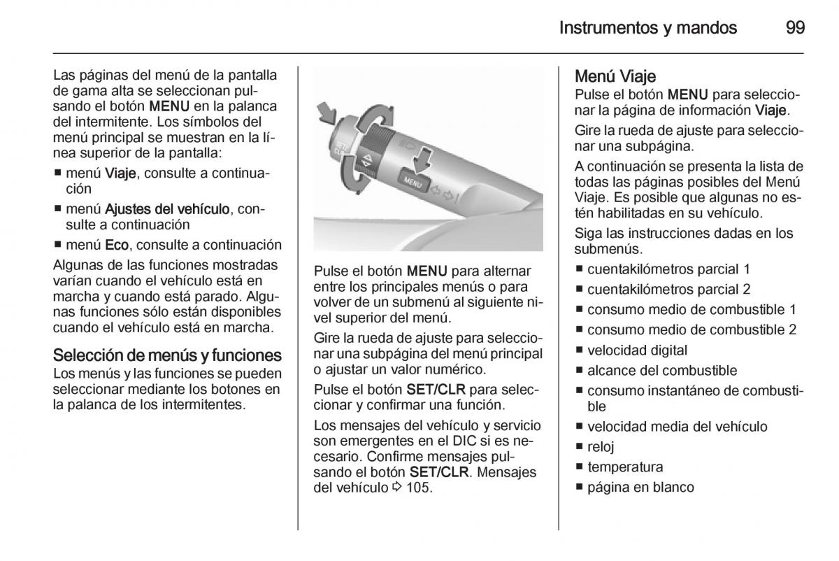 Opel Corsa E manual del propietario / page 101