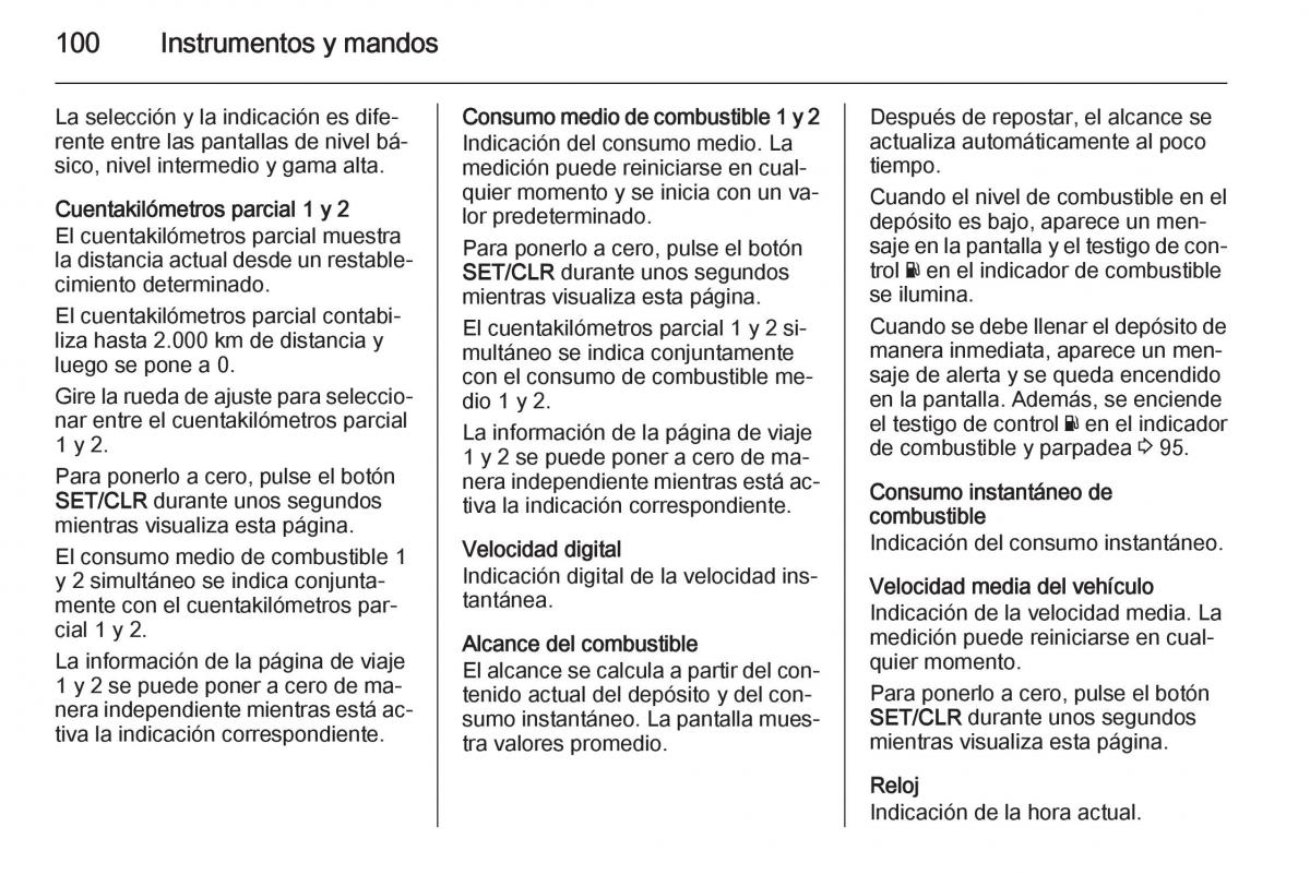 Opel Corsa E manual del propietario / page 102