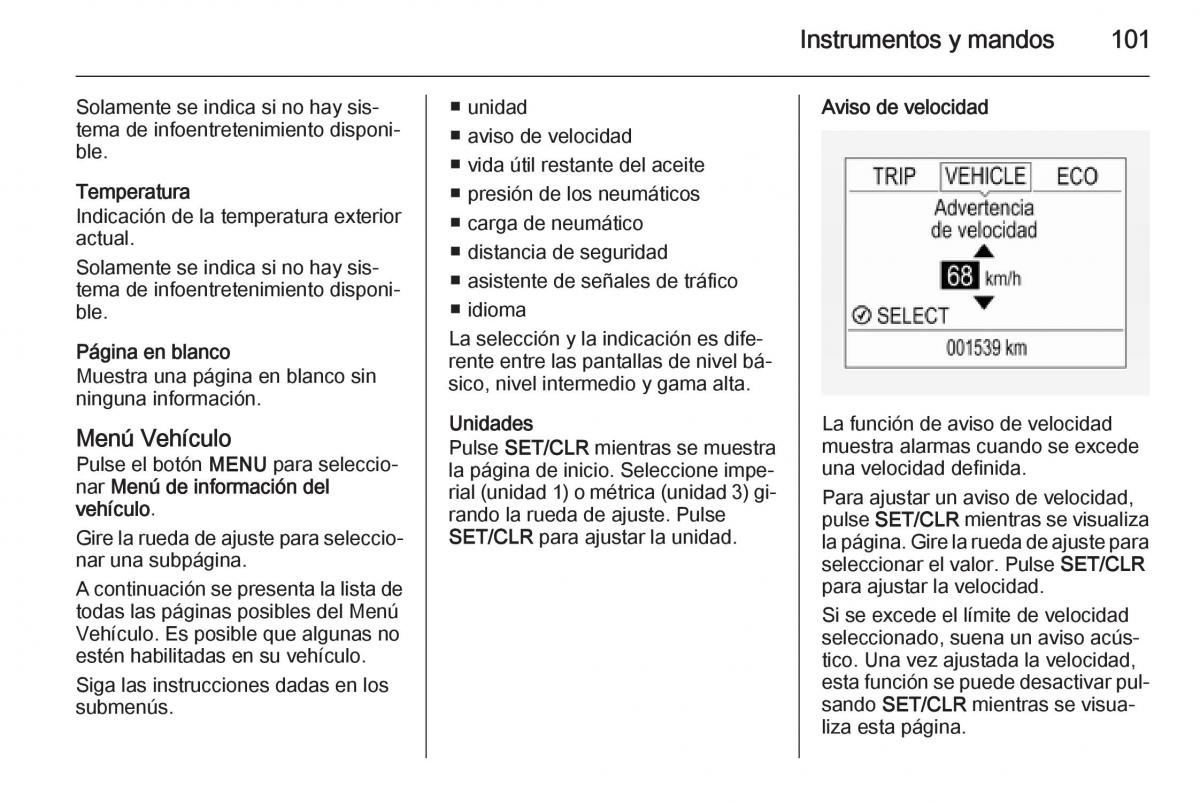 Opel Corsa E manual del propietario / page 103