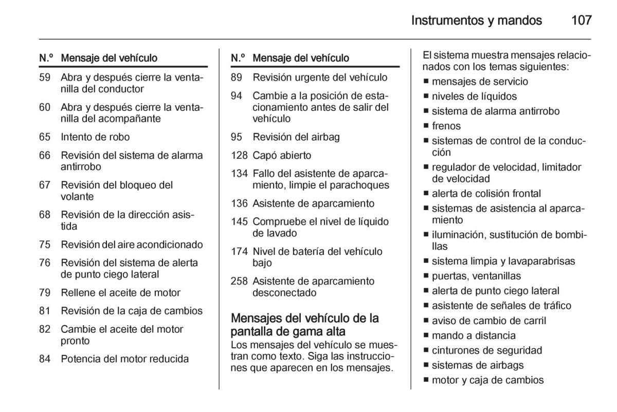 Opel Corsa E manual del propietario / page 109