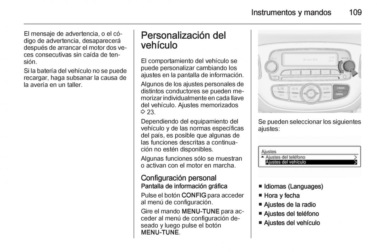 Opel Corsa E manual del propietario / page 111