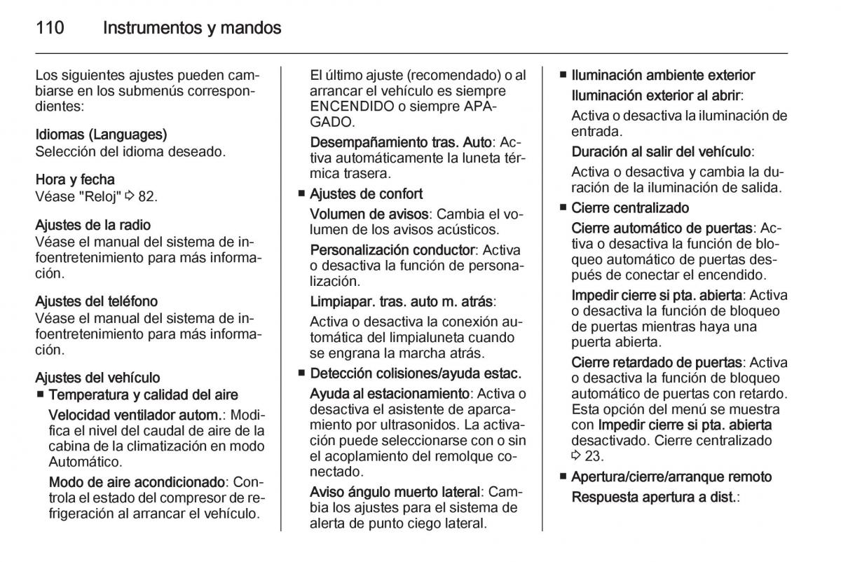 Opel Corsa E manual del propietario / page 112