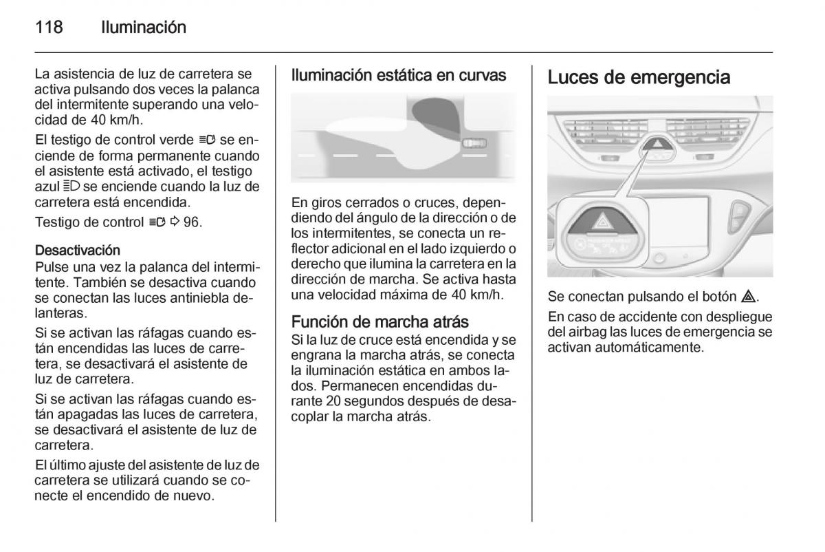 Opel Corsa E manual del propietario / page 120