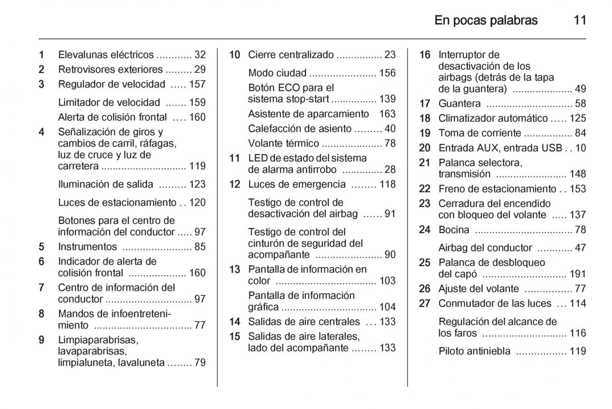 Opel Corsa E manual del propietario / page 13