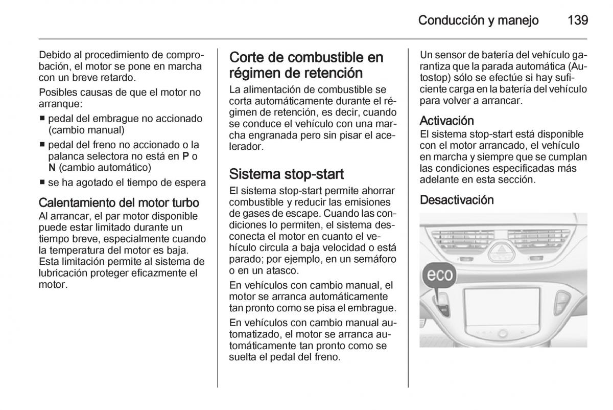 Opel Corsa E manual del propietario / page 141