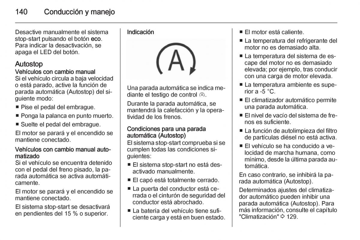 Opel Corsa E manual del propietario / page 142