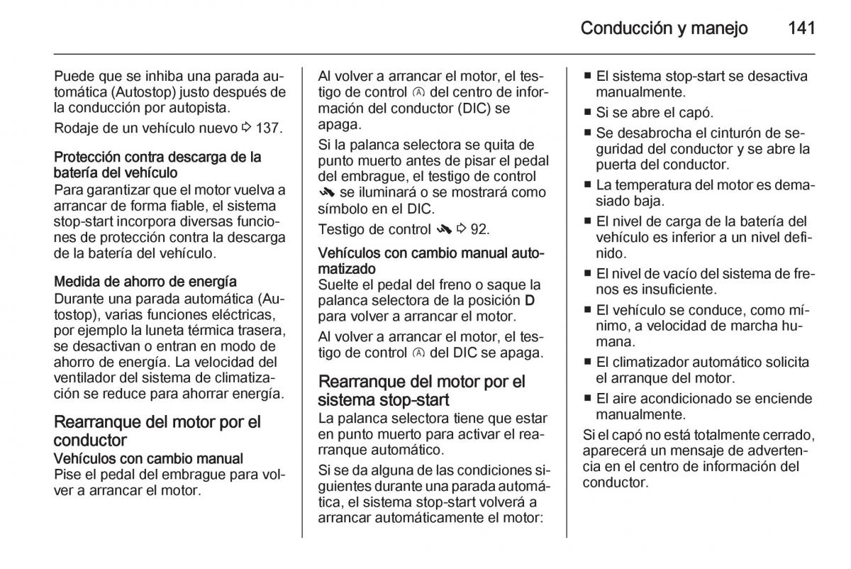 Opel Corsa E manual del propietario / page 143