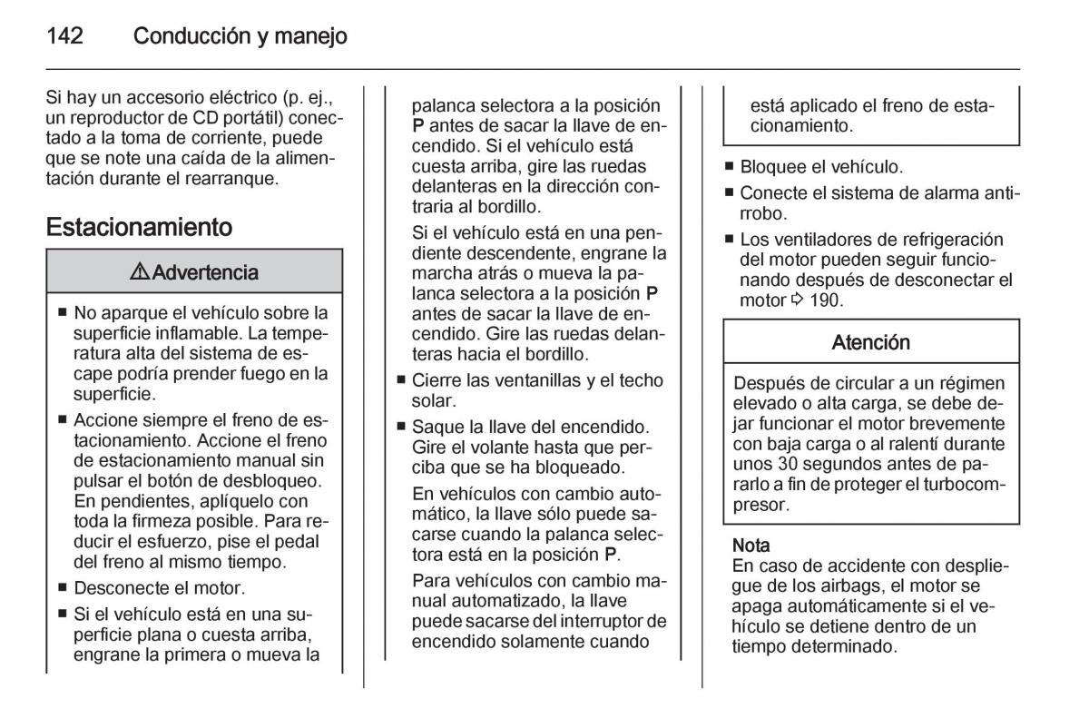 Opel Corsa E manual del propietario / page 144