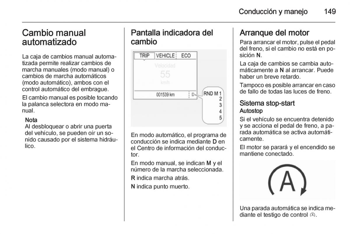 Opel Corsa E manual del propietario / page 151