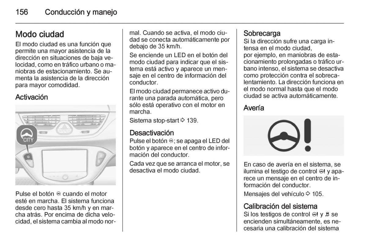 Opel Corsa E manual del propietario / page 158